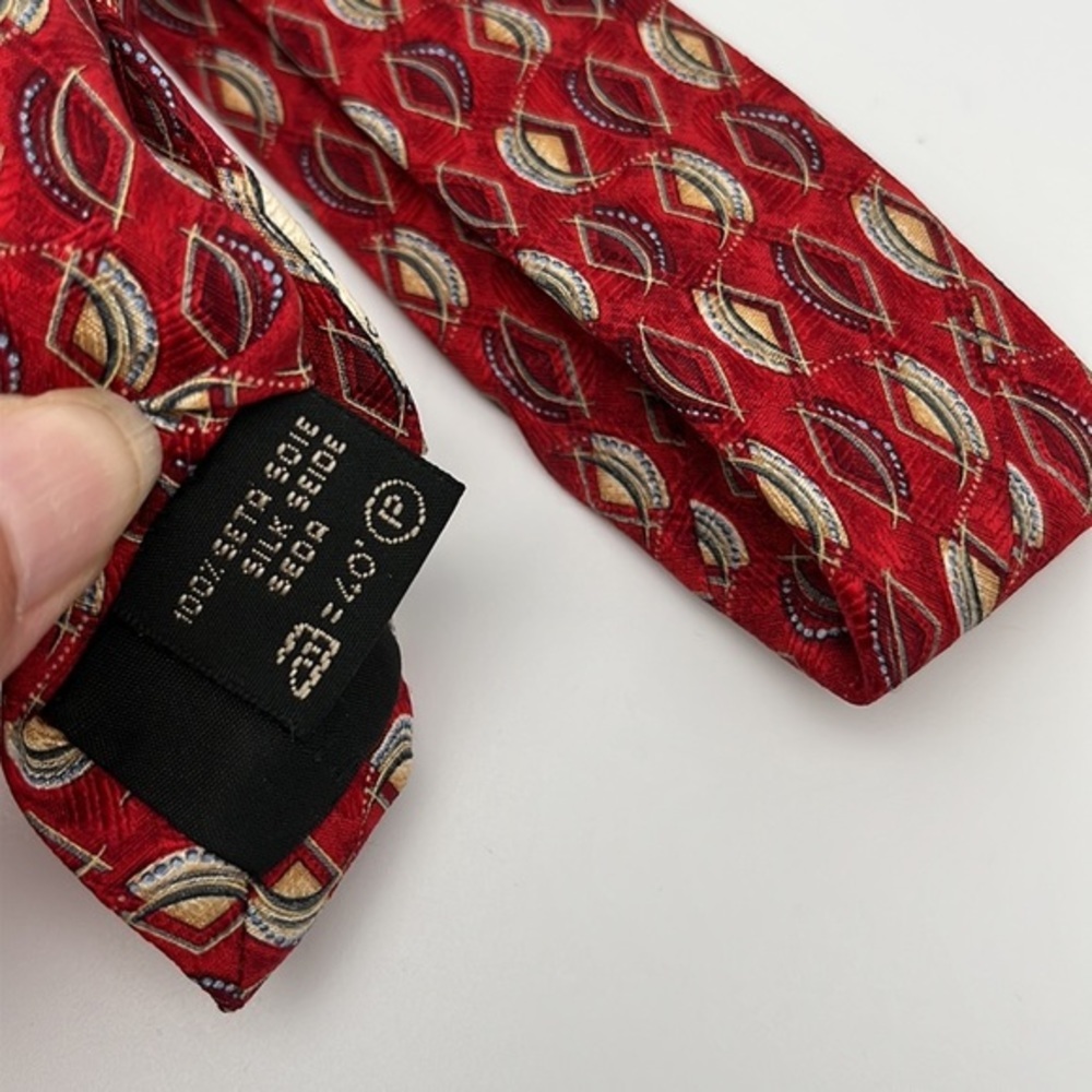 Ermenegildo Zegna Red Silk Tie Made in Italy - Picture 9 of 9